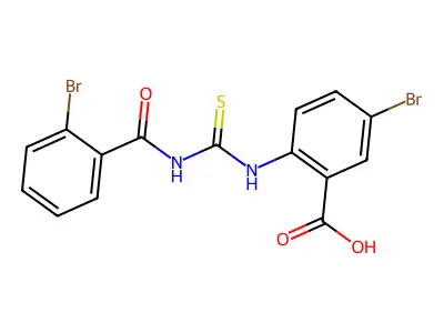 5-Bromo-2-[[[(2-bromobenzoyl)amino]thioxomethyl]amino]-benzoic acid structure