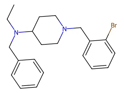N-benzyl-1-[(2-bromophenyl)methyl]-N-ethylpiperidin-4-amine structure