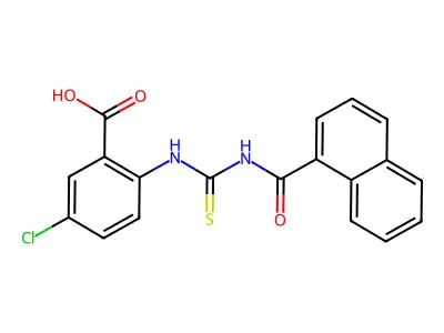 5-Chloro-2-(naphthalene-1-carbonylcarbamothioylamino)benzoic acid structure
