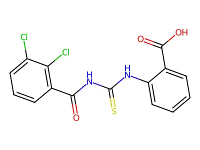 2-[(2,3-Dichlorobenzoyl)carbamothioylamino]benzoic acid structure