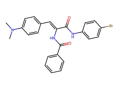 N-{1-{[(4-bromophenyl)amino]carbonyl}-2-[4-(dimethylamino)phenyl]vinyl}benzamide structure