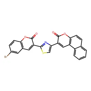 2-[2-(6-Bromo-2-oxochromen-3-yl)-1,3-thiazol-4-yl]benzo[f]chromen-3-one structure