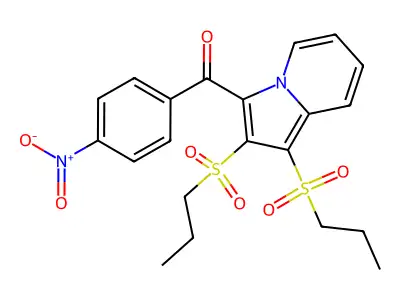 [1,2-Bis(propylsulfonyl)indolizin-3-yl]-(4-nitrophenyl)methanone structure