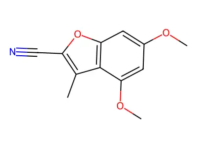 4,6-二甲氧基-3-甲基-1-苯并呋喃-2-甲腈 structure