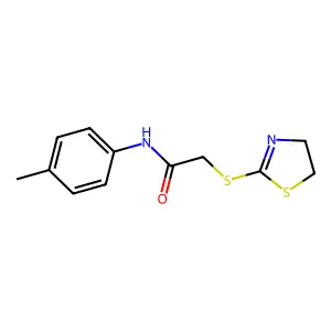 2-(4,5-dihydro-1,3-thiazol-2-ylsulfanyl)-N-(4-methylphenyl)acetamide structure