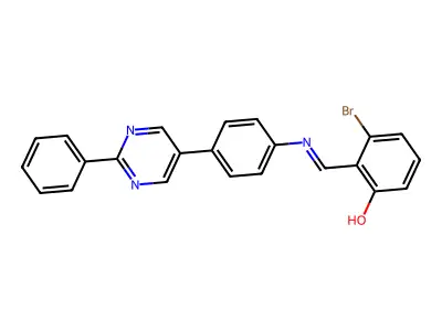 3-Bromo-2-[[4-(2-phenylpyrimidin-5-yl)phenyl]iminomethyl]phenol structure