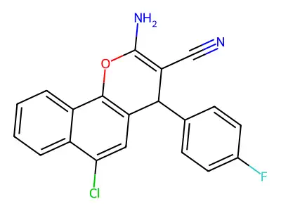 2-amino-6-chloro-4-(4-fluorophenyl)-4H-benzo[h]chromene-3-carbonitrile structure