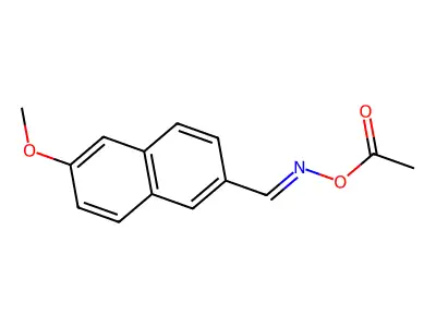 [(E)-(6-methoxynaphthalen-2-yl)methylideneamino] acetate structure