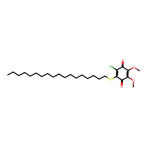 2-Chloro-5,6-dimethoxy-3-octadecylsulfanylcyclohexa-2,5-diene-1,4-dione structure