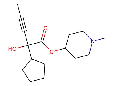 1-Methyl-4-piperidinyl alpha-hydroxy-alpha-1-propyn-1-ylcyclopentaneacetate structure