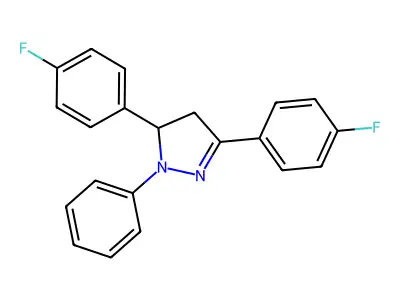 3,5-bis(4-fluorophenyl)-1-phenyl-4,5-dihydro-1H-pyrazole structure