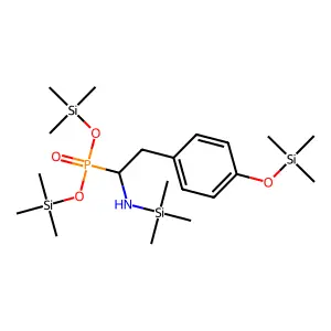 Bis(trimethylsilyl) 1-[(trimethylsilyl)amino]-2-(4-[(trimethylsilyl)oxy]phenyl)ethylphosphonate structure