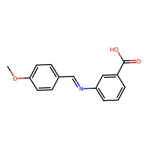 3-[(4-Methoxyphenyl)methylideneamino]benzoic acid structure