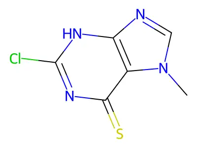 2-Chloro-7-methyl-3,7-dihydro-6H-purine-6-thione structure