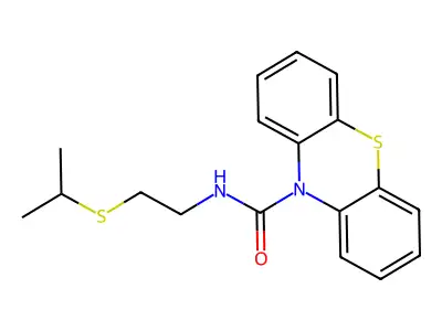 10H-Phenothiazine-10-carboxamide, N-(2-((1-methylethyl)thio)ethyl)- structure