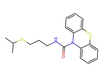 10H-Phenothiazine-10-carboxamide, N-(3-((1-methylethyl)thio)propyl)- structure