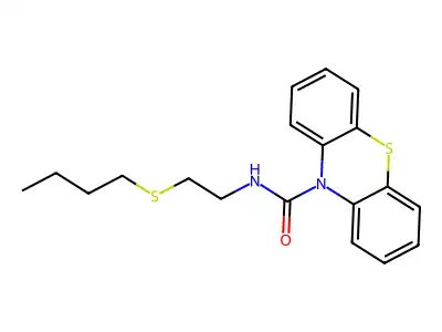 10H-Phenothiazine-10-carboxamide, N-(2-(butylthio)ethyl)- structure