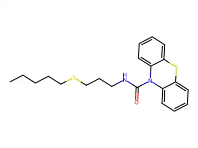 10H-Phenothiazine-10-carboxamide, N-(3-(pentylthio)propyl)- structure