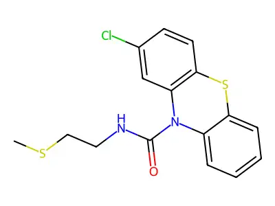 10H-Phenothiazine-10-carboxamide, 2-chloro-10-(2-(methylthio)ethyl)- structure
