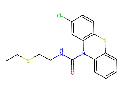 10H-Phenothiazine-10-carboxamide, 2-chloro-N-(2-(ethylthio)ethyl)- structure