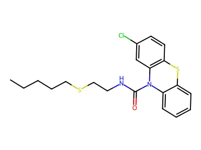 10H-Phenothiazine-10-carboxamide, 2-chloro-N-(2-(pentylthio)ethyl)- structure