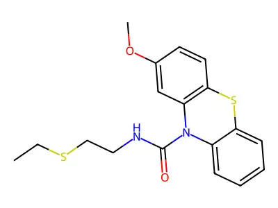 10H-Phenothiazine-10-carboxamide, N-(2-(ethylthio)ethyl)-2-methoxy- structure