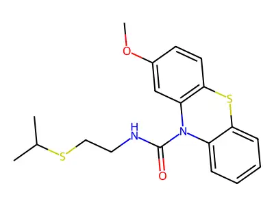 10H-Phenothiazine-10-carboxamide, 2-methoxy-N-(2-((1-methylethyl)thio)ethyl)- structure