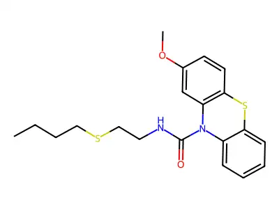 10H-Phenothiazine-10-carboxamide, N-(2-(butylthio)ethyl)-2-methoxy- structure