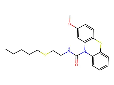 10H-Phenothiazine-10-carboxamide, 2-methoxy-N-(2-(pentylthio)ethyl)- structure