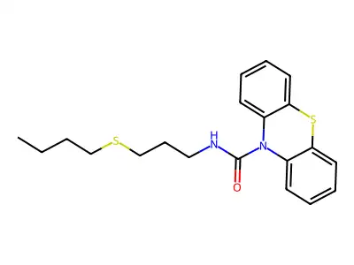 10H-Phenothiazine-10-carboxamide, N-(3-(butylthio)propyl)- structure