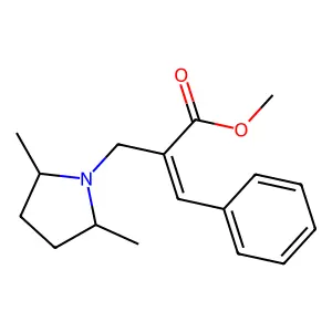 methyl (Z)-2-[(2,5-dimethylpyrrolidin-1-yl)methyl]-3-phenyl-prop-2-enoate structure
