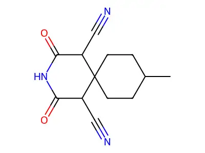 9-Methyl-2,4-dioxo-3-azaspiro[5.5]undecane-1,5-dicarbonitrile structure