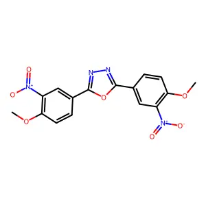 1,3,4-Oxadiazole, 2,5-bis(4-methoxy-3-nitrophenyl)- structure