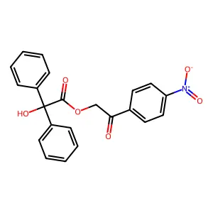 2-(4-nitrophenyl)-2-oxoethyl 2-hydroxy-2,2-diphenylacetate structure