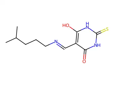 5-[(4-Methylpentylamino)methylidene]-2-sulfanylidene-1,3-diazinane-4,6-dione structure