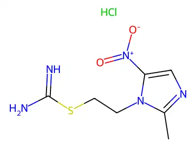 2-[2-(2-Methyl-5-nitro-imidazol-1-yl)ethyl]isothiourea structure