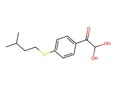 Ethanone, 2,2-dihydroxy-1-(4-((3-methylbutyl)thio)phenyl)- structure