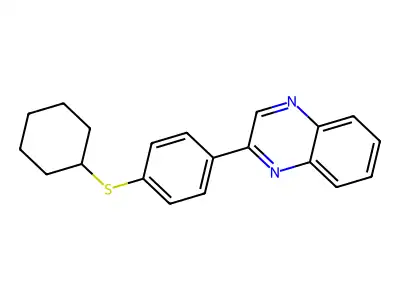 2-(4-(Cyclohexylthio)phenyl)quinoxaline structure