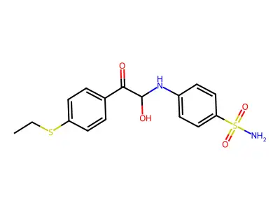Benzenesulfonamide, 4-((2-(4-(ethylthio)phenyl)-1-hydroxy-2-oxoethyl)amino)- structure