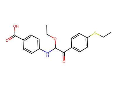 Benzoic acid, 4-((1-ethoxy-2-(4-(ethylthio)phenyl)-2-oxoethyl)amino)- structure