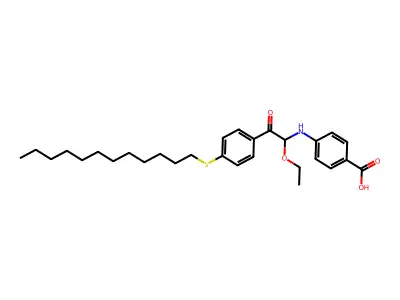 Benzoic acid, 4-((2-(4-(dodecylthio)phenyl)-1-ethoxy-2-oxoethyl)amino)- structure