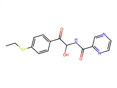 Pyrazinecarboxamide, N-(2-(4-(ethylthio)phenyl)-1-hydroxy-2-oxoethyl)- structure