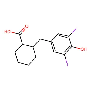 2-(3,5-Diiodo-4-hydroxybenzyl)cyclohexanecarboxylic acid structure