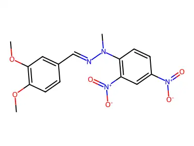 N-[(E)-(3,4-dimethoxyphenyl)methylideneamino]-N-methyl-2,4-dinitroaniline structure