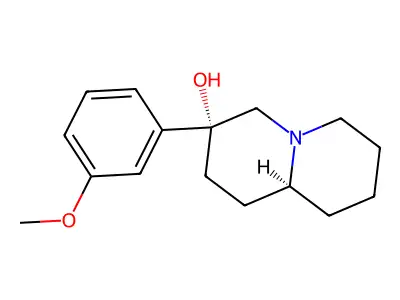 2H-Quinolizin-3-equatorial-ol, octahydro-3-axial-(3-methoxyphenyl)-, hydrochloride structure