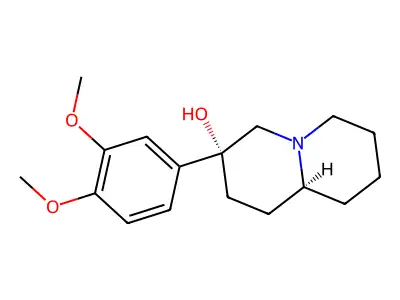2H-Quinolizin-3-equatorial-ol, octahydro-3-axial-(3,4-dimethoxyphenyl)- structure