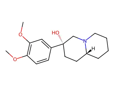 2H-Quinolizin-3-axial-ol, octahydro-3-equatorial-(3,4-dimethoxyphenyl)- structure