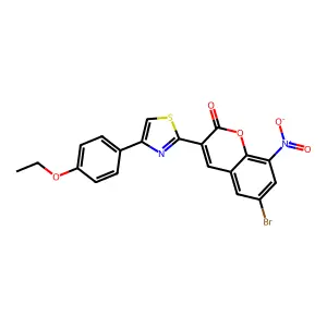 6-Bromo-3-[4-(4-ethoxyphenyl)-1,3-thiazol-2-yl]-8-nitro-2H-1-benzopyran-2-one structure
