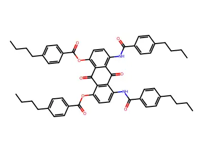 4,5-bis{[(4-butylphenyl)carbonyl]amino}-9,10-dioxo-9,10-dihydroanthracene-1,8-diyl bis(4-butylbenzoate) structure