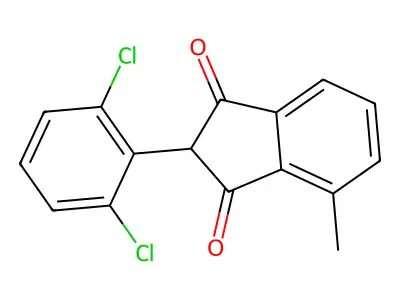 1H-Indene-1,3(2H)-dione, 2-(2,6-dichlorophenyl)-4-methyl- structure